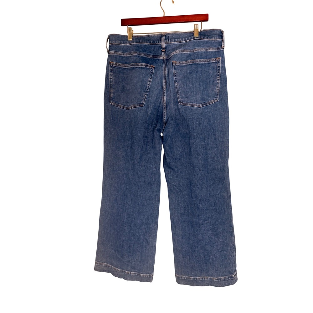 J.Crew Classic Wide-Leg Jeans Womens 32 Blue Medium Wash High Rise Stretch Denim